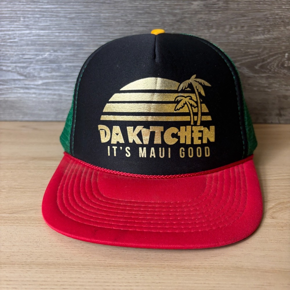 Da Kitchen Hat Cap Snapback Black Green Trucker Maui Adjustable